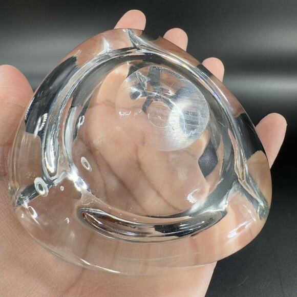 Venetian Clear Glass Dish Small Ashtray Made In Italy Manganese 365nm Green UV - Picture 8 of 16